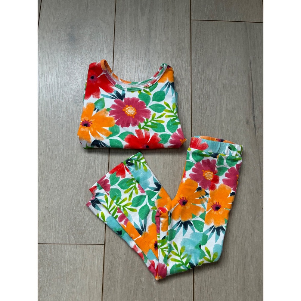 Peek Kids Girls 3T Floral Puff Sleeve Top and Flare Leggings Set